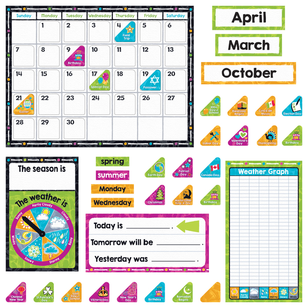 Trend Enterprises Color Harmony Calendar Bulletin Board Set T8430